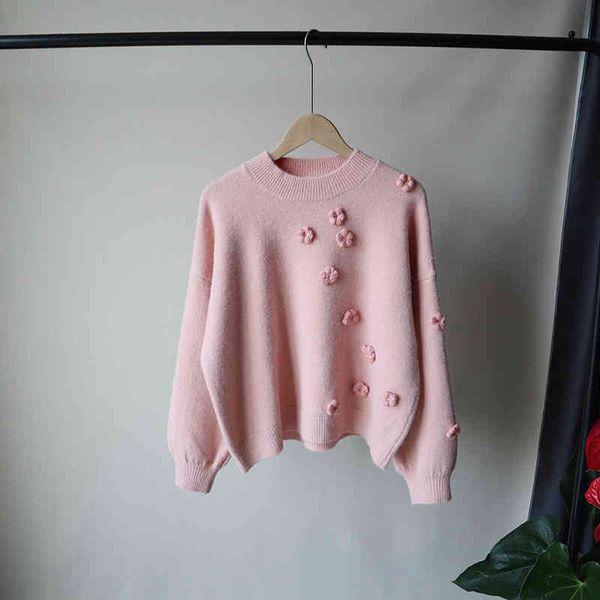 

women's sweaters female neck pullovers 3d floral decoration female jumpers casual sweater streetwear mesh jumper 2fvp, White;black