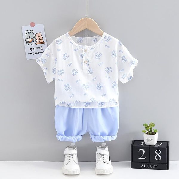 

baby boy summer clothes set toddler girls cute cow fully print t-shirt+solid shorts kids cotton infant suits casual clothing sets, White
