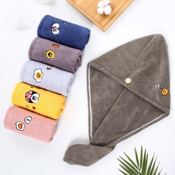 

towel cartoon quick-drying bath soft microfiber hair dry cap women turban wrap bathroom accessories