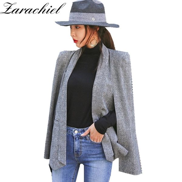 Mode Mantel Cape Blazer Frauen Arbeitskleidung Open Front Poncho Mantel Kerbe Revers Split Langarm Casual Slim Anzug Jacke 210416