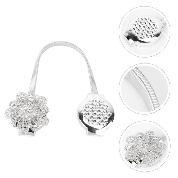 

curtain & drapes 1pc tiebacks magnetic rhinestone inlaid binding buckle tieback