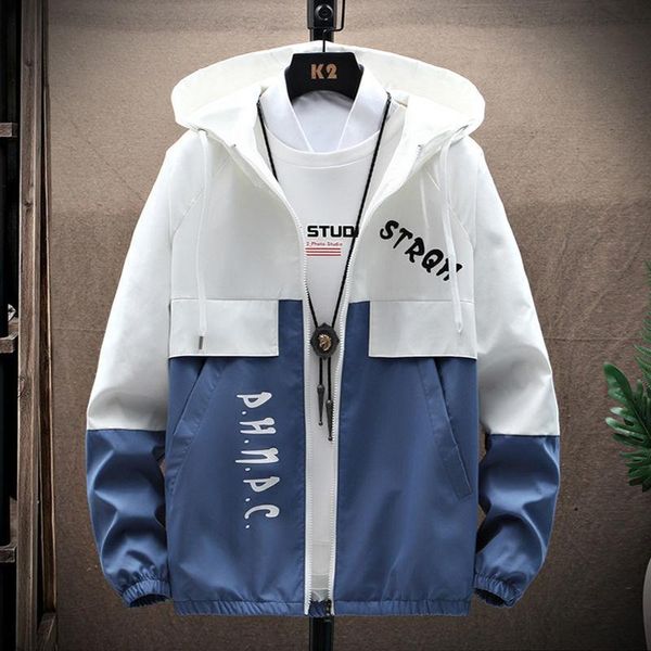 

spring and autumn men's jacket trend korean workwear clothes casual thin hooded jackets, Black;brown