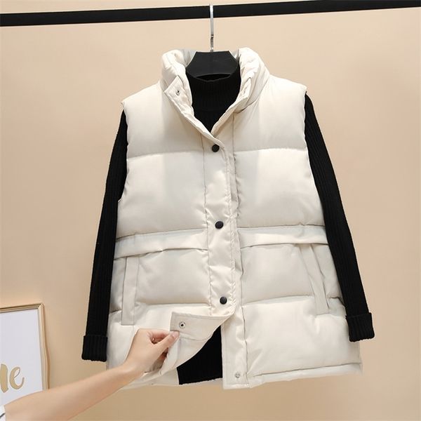 

women's short waistcoat autumn and winter korean version of loose vest thickened jacket 210819, Black;white