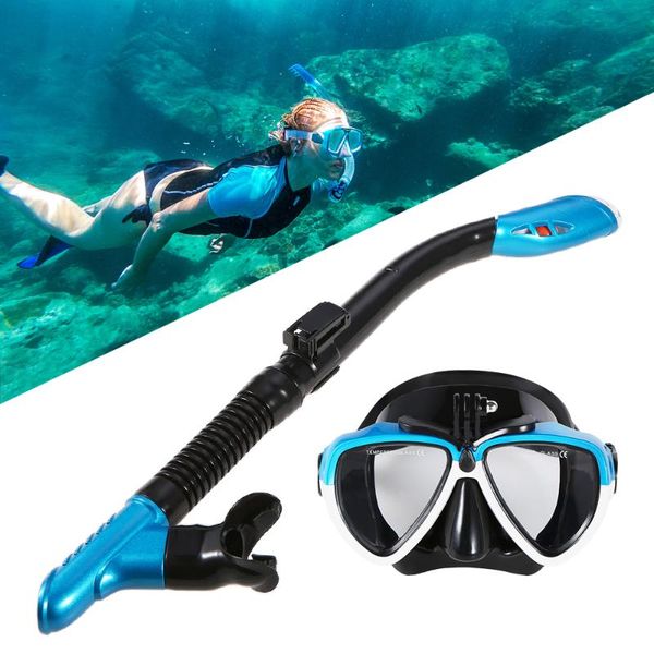 

diving mask underwater snorkeling set anti-fog swimming goggles with easy breath dry snorkel tube equipment masks