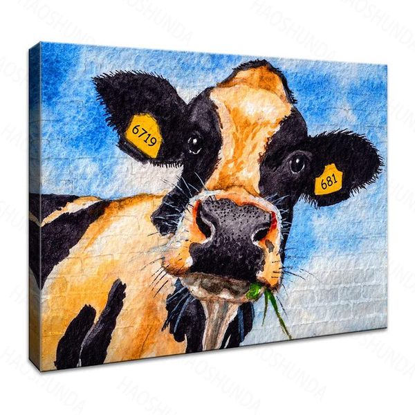 

paintings cute cow wall art rustic funny farm animal decor modern home stretched and canvas prints framed