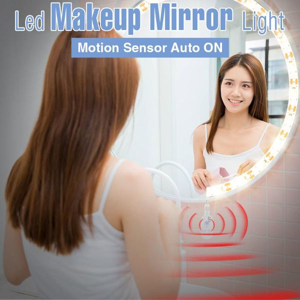 

vanity lights usb makeup mirror light wireless pir flexible led strip motion sensor lamp dimmable dressing table backlit