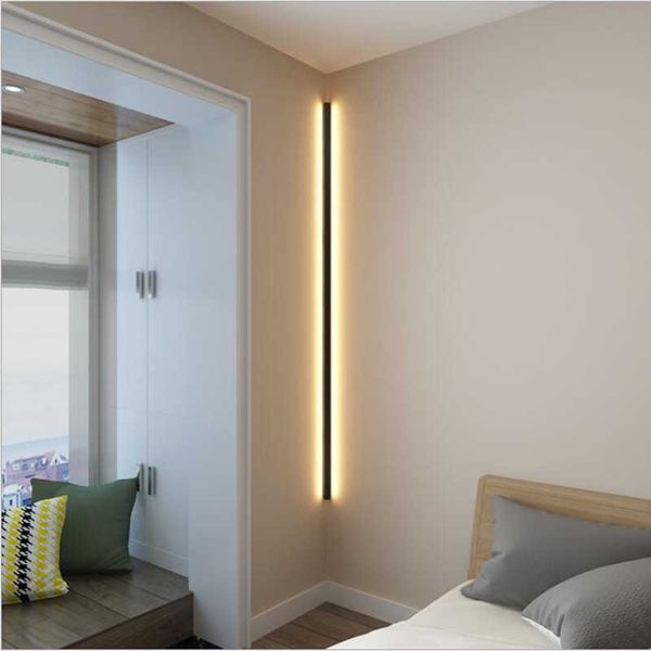 Lampada da parete moderna e minimalista LED Angolo interno Scala Camera da letto Comodino luci Sconce Home Decor Luce da cucina 210724