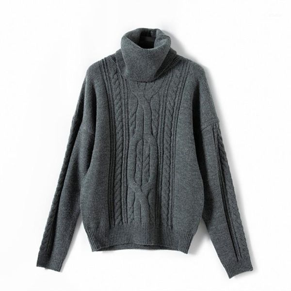 

women's sweaters twisted knitwear sweater loose long sleeve simple turtleneck 2021 pull knitted top, White;black