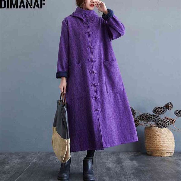 

autumn winter plus size women jackets long coat vintage jacquard outwear fleece thick loose overcoat cardigan clothing 210531, Black;brown