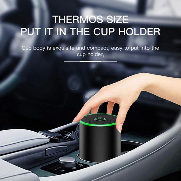 

interior decorations car air purifier portable low noise lightweight cleaner with led light for home office accessories humidifier