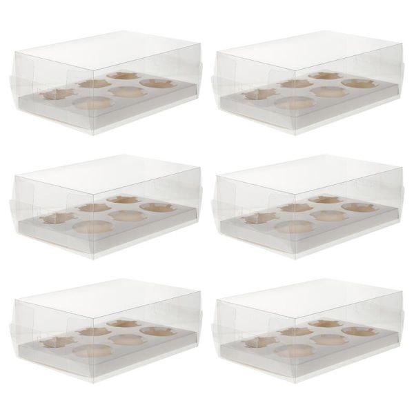 

gift wrap 6pcs transparent dessert cake boxes portable packaging organizers