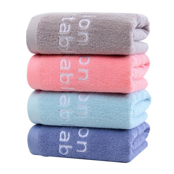 

towel plain simple letter fashion soft absorbent cotton face durable not deformed bath 34*74cm