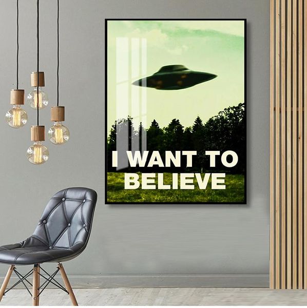 

paintings dlkklb vintage classic movie the poster i want to believe bar cafe home kraft paper decorative wall sticker
