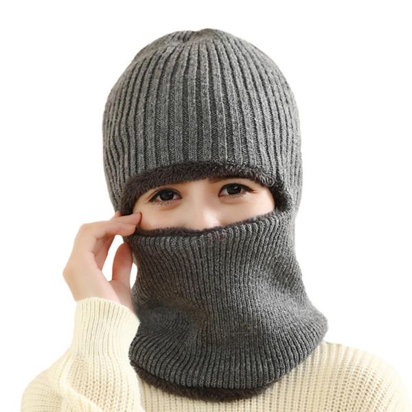 

cycling caps & masks knitted headwear neck warmer for head bike hat collar scarf accessories (grey), Black