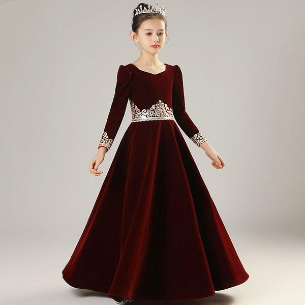 

girl's dresses dress girls' evening princess performance, Red;yellow