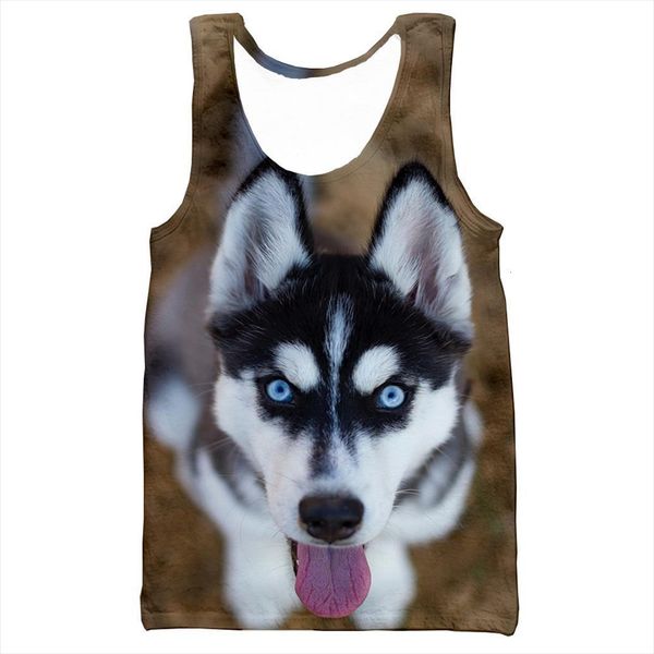 

husky vest men women fashion cool 3d printed summer casual harajuku style streetwear dropshipping, White;black