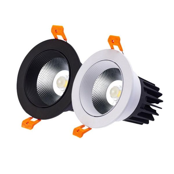 

downlights recessed dimmable round anti glare cob led 7w 9w 12w 15w ceiling spot lights background lamps indoor lighting