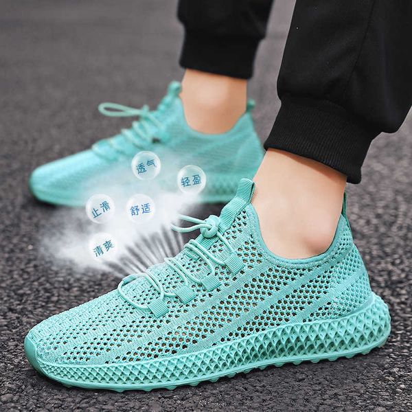 

men's shoes 2021 autumn flying woven casual men's sports trend simple mesh outdoor running