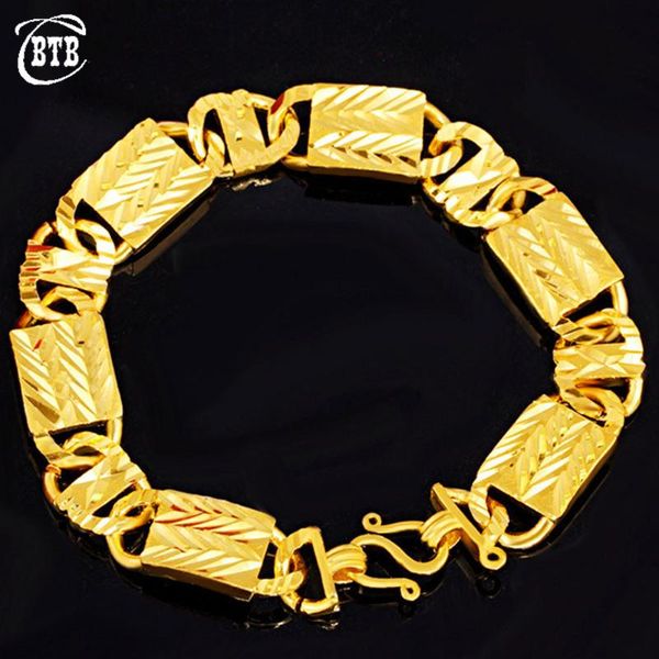 

link, chain classic word buckle anti-fatigue gold hip hop fashion bracelet middle east luxury men's wholesale, Black