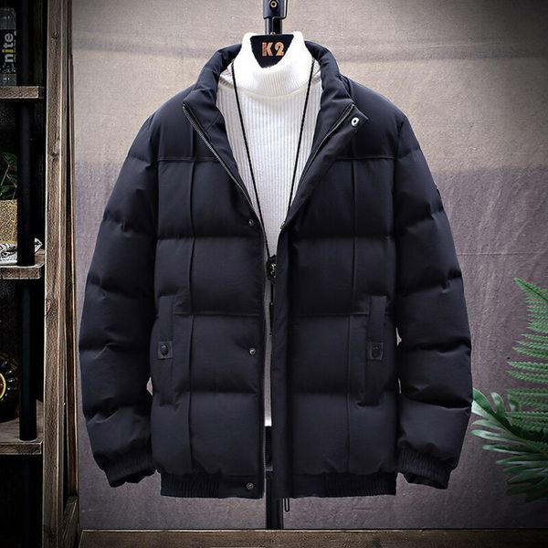

men's coat winter 2021 new korean fashion slim fit short work cloth leisure down cotton padded et, Black
