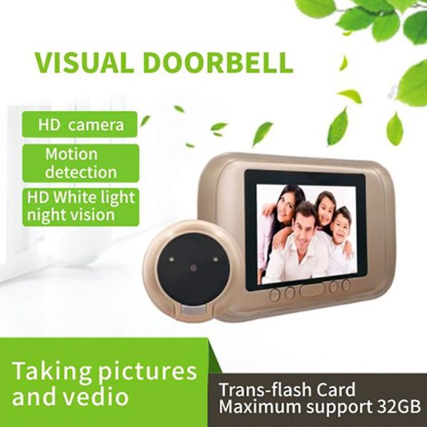 

doorbells 3.5 inch lcd home doorbell peephole camera 145 degree wide angle lens pir motion detection night vision door viewer
