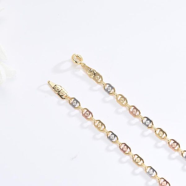 

chains 3 tones color colorful design necklace, Silver