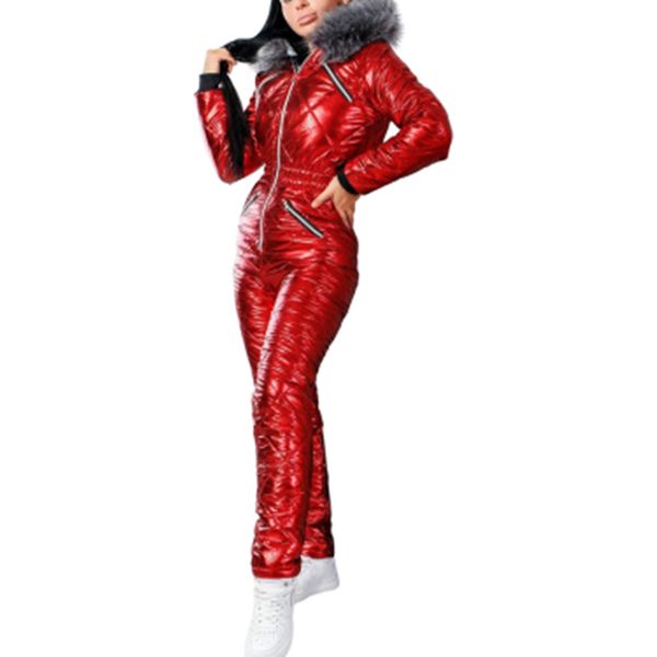 

winte rnew women's tracksuits jumpsuit jumpsuit parker parker embellishment warm jump right women leisure training bag with tail, Gray