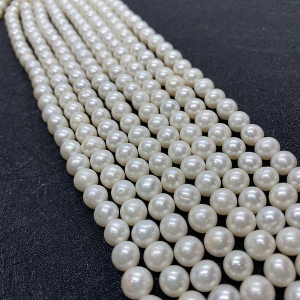 

other natural freshwater pearl round beads white charm bead necklace bracelet earrings jewelry making diy creation lady pendant 8-9mm