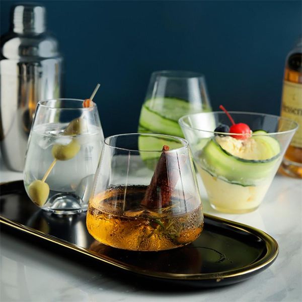 

wine glasses heat resistant transparent ice cubes rock whiskey spirit glass bar brandy snifter creative red mug vortex cup drinkware