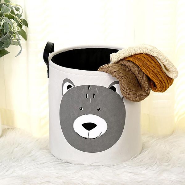 

clothing & wardrobe storage cartoon large bucket cloth round thickened double dirty clothes elephant lion animal home