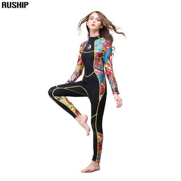 

swim wear hisea-3mm scr neoprene women's high elastic surfsuit