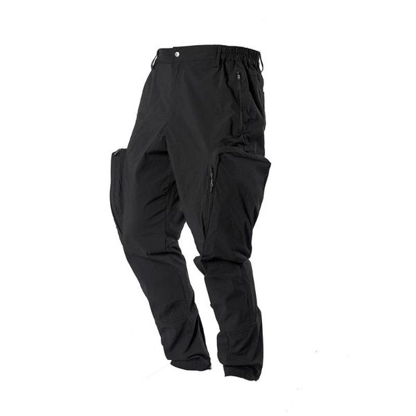 

men's pants men trousers cargo wide side pockets hidden pocket ykk zippers pupil travel techwear futuristic streetwear aesthetic, Black