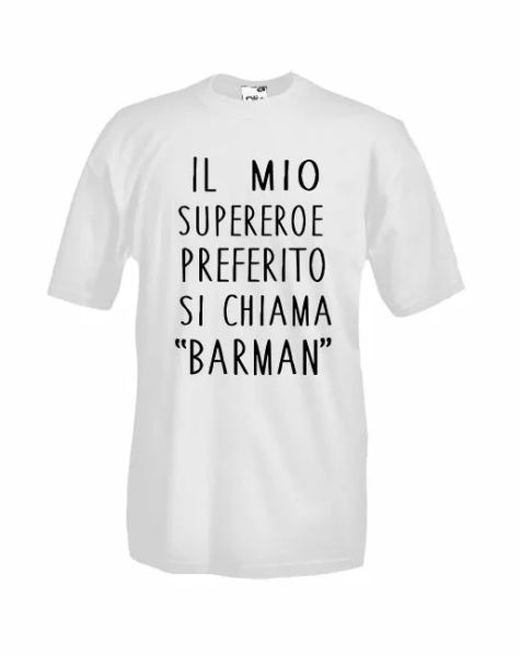 

j273 mesh my favorite superhero is called bartender, happiness style t-shirt, White;black