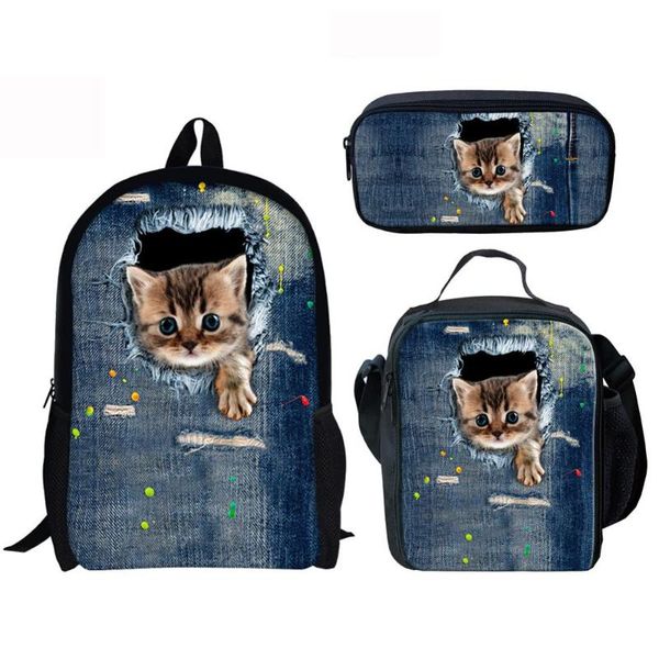 

backpack hycool children schoolbag animal cat butterfly horse print teenager kids book bags lunch pencil bag student boys girls