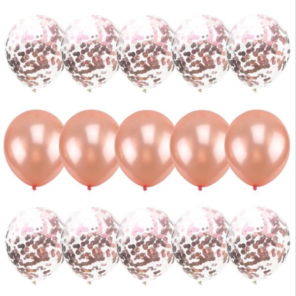

party decoration 15 12-inch rose gold confetti balloon packaged combination birthday wedding
