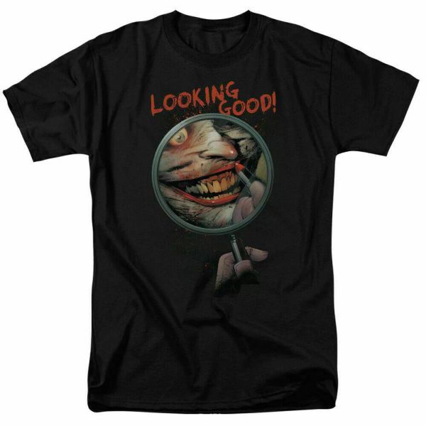 

the joker looking good t shirt licensed comic book tee black, White;black
