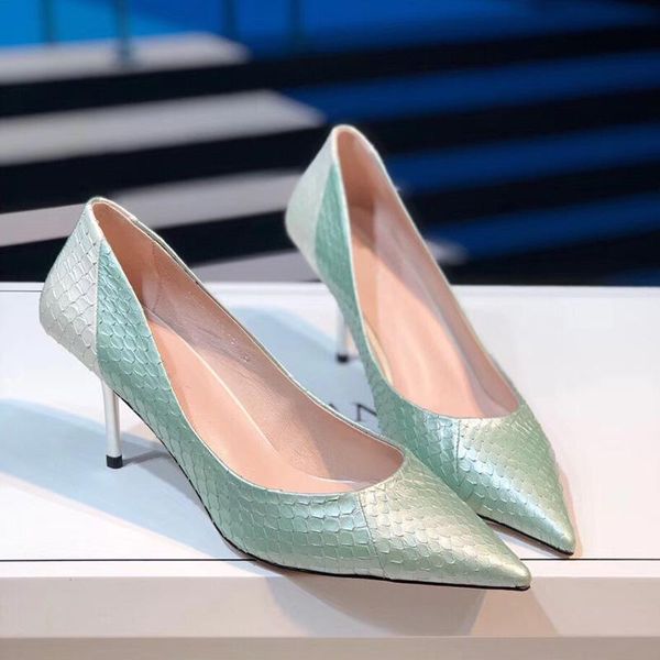 

dress shoes 2021 women sky blue genuine leather high heel women's, Black