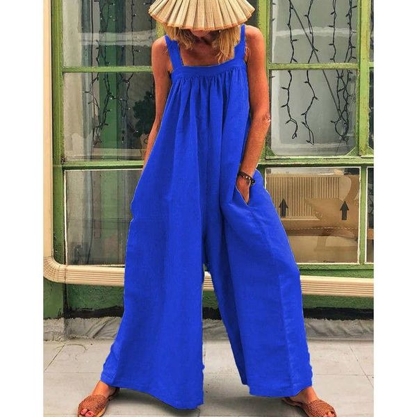 

baggy loose jumpsuit women boho casual fashion dungarees playsuit overalls wide leg trousers women's jumpsuits & rompers, Black;white