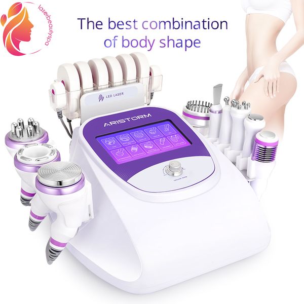 

40k ultrasonic cavitation multipolar rf 8 pads led light vacuum slimming machine skin care salon spa