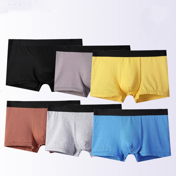 

underpants male panties modal men's underwear boxers breathable man boxer solid comfortable thin shorts mssc, Black;white