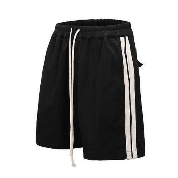 

men's shorts ro style side double stripe shorts, White;black