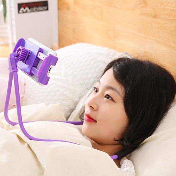

cell phone mounts & holders lazy mobile friend bracket neck hanging rack on bed chasing drama watching artifact carrying universal