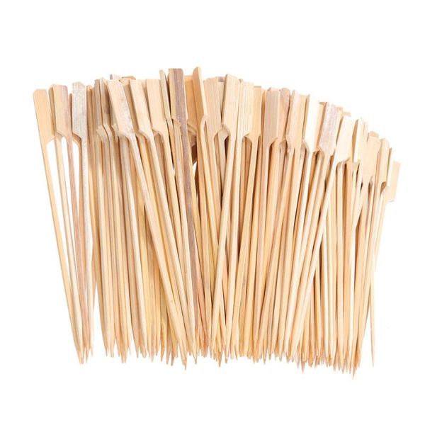 

forks 400pcs bamboo fruit sticks barbecue banquet supplies