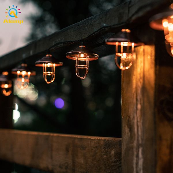 String Lights Marocchino Ferro Battuto Energia Solare Fata LED Luce Esterna Giardino Cortile Arte Paesaggio Illuminazione Festa Decorazione di Nozze