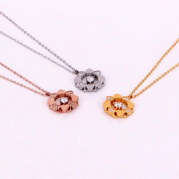 

chains double-layer heart-shaped stacked clover collarbone necklace cnc crystal woman for wedding gifts, Silver