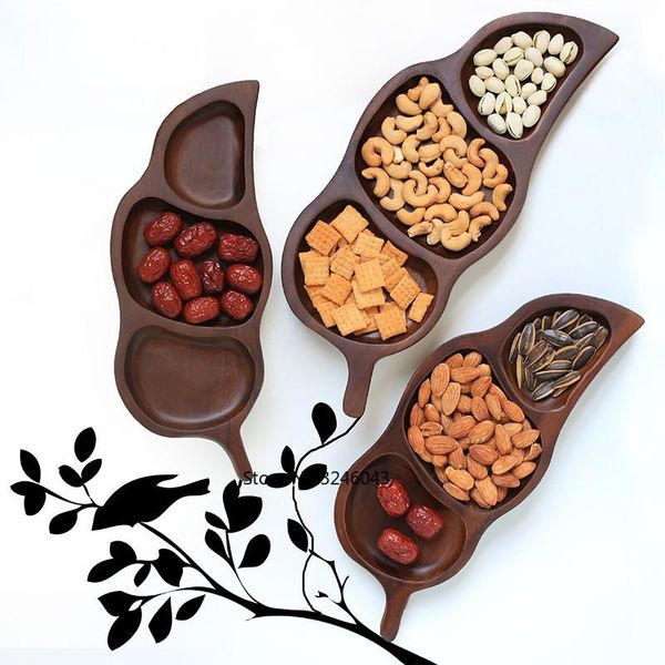 

kitchen storage & organization creative living room home dried fruit plate acacia wood snacks candy snack tray restaurant solid