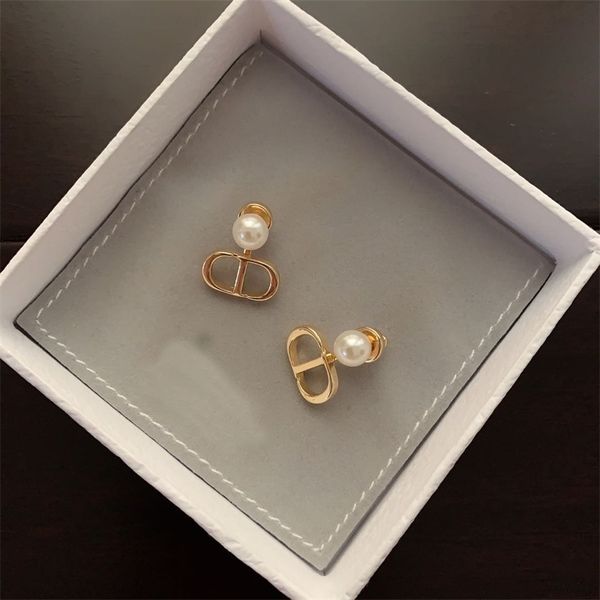 

75%off outlet new family pearl simple female brass earrings n26x, Silver