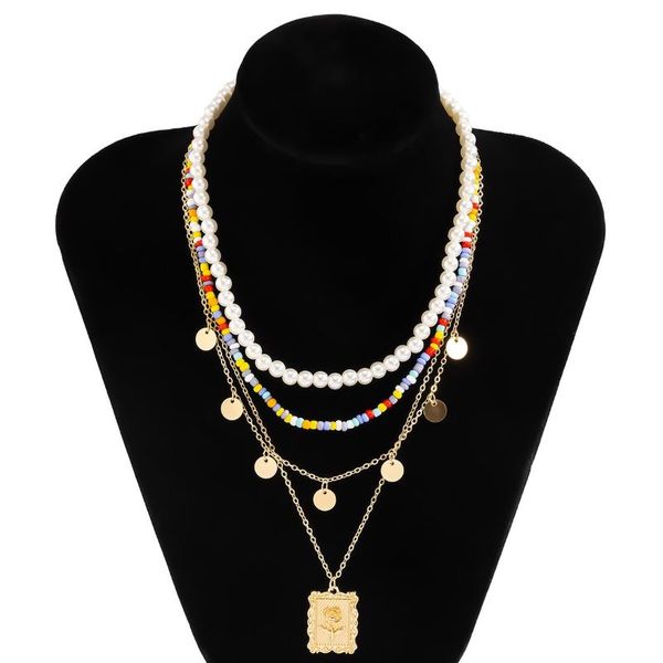 

pendant necklaces girafe vintage necklace on neck gold chain bohemia style coloful women's jewelry layered accesories for girls clothing, Silver
