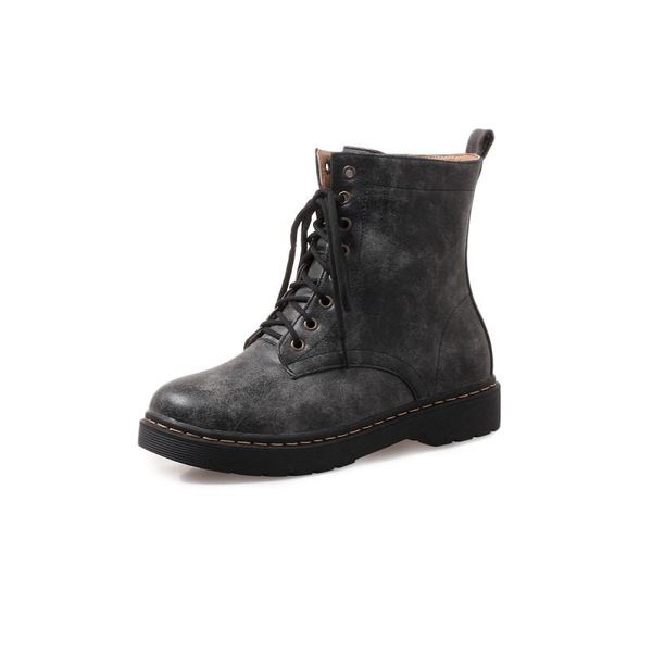 

boots big size 's lace up women shoes ankle for ladies woman winter, Black