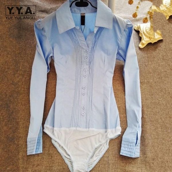 

women's blouses & shirts spring autumn office ladies classic black white long sleeve slim fit women overalls fashion formal plus size 5